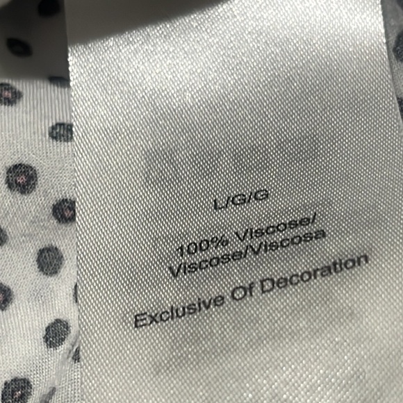 Donna Karan Black WHITE and Pink Polka Dot Sleepwear  COTTAGE CORE WOMENS SIZE L - Picture 9 of 10